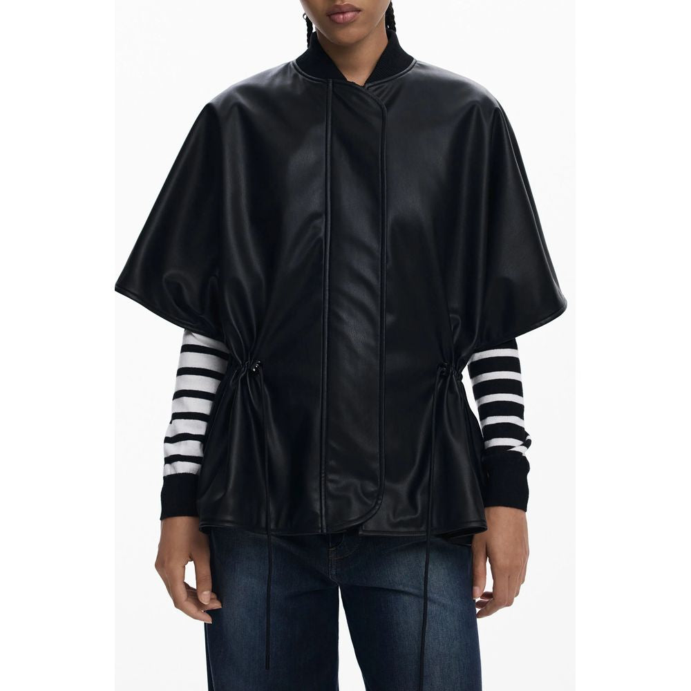 Desigual Schwarzer Polyethylen-Poncho für Frauen