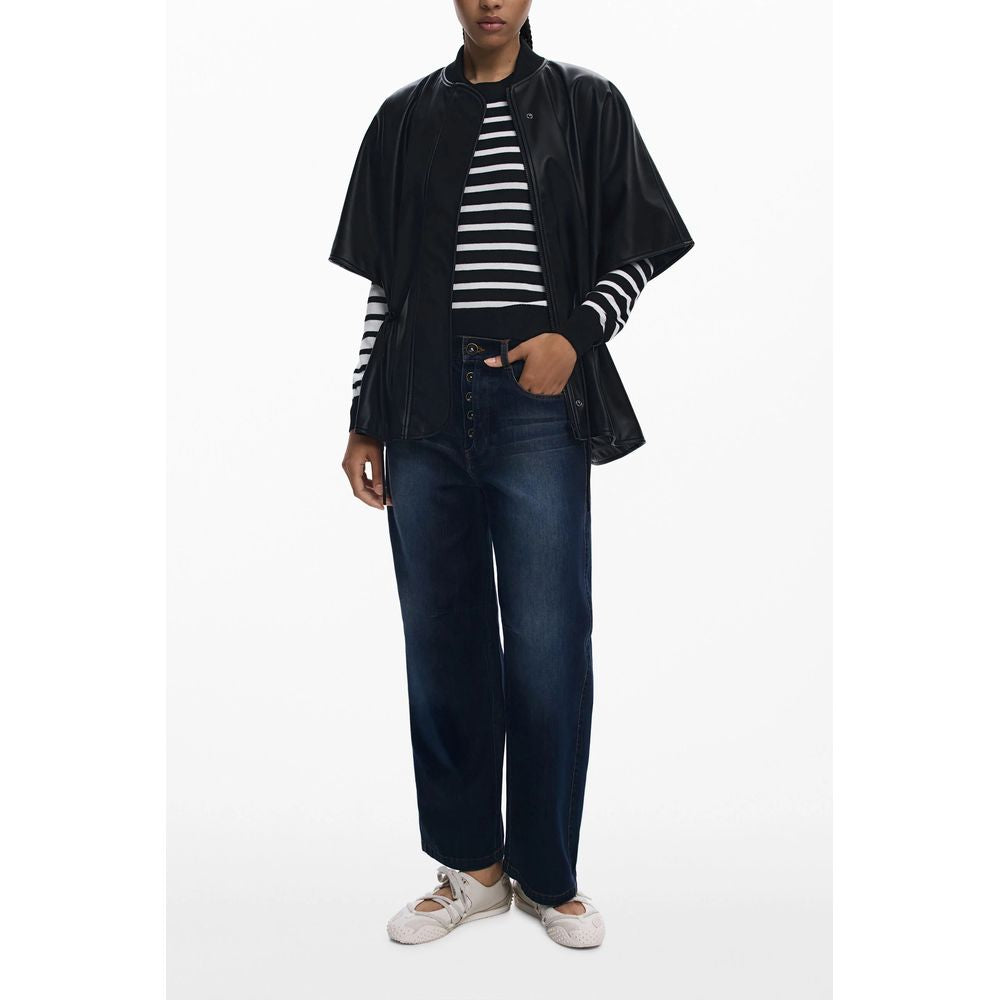 Desigual Schwarzer Polyethylen-Poncho für Frauen