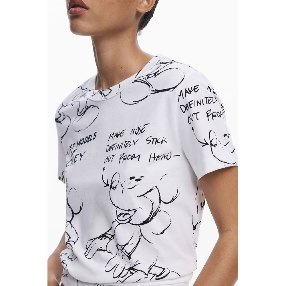 Desigual Weißes Baumwoll-T-Shirt für Frauen