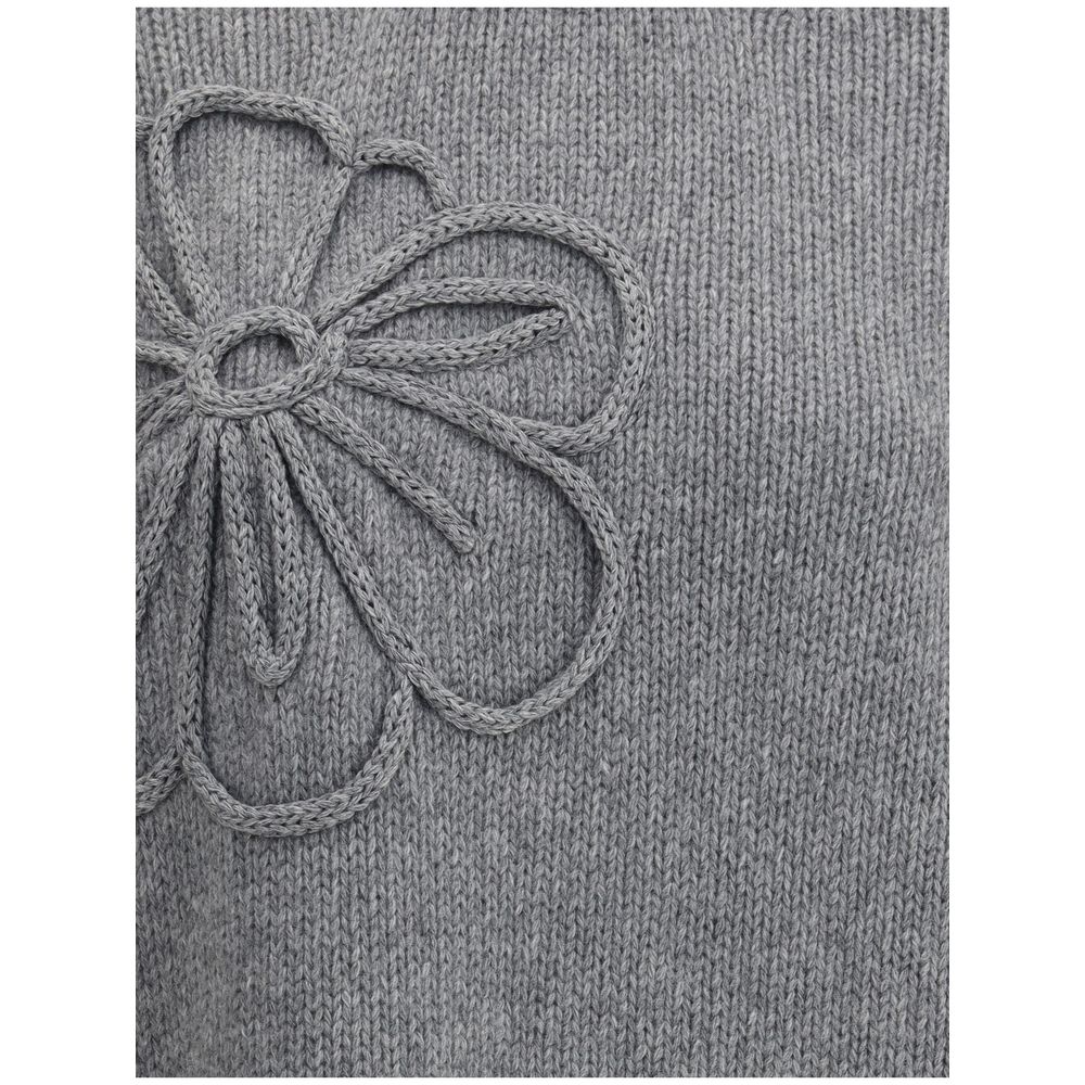 Bruno Manetti Pullover mit gestickter Blume