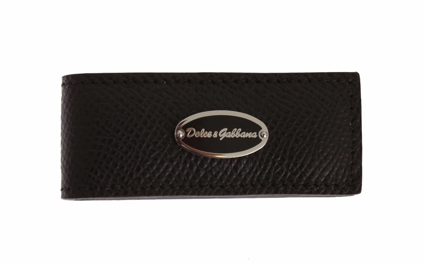 Dolce & Gabbana Braunes Leder Magnet Herren Geldscheinklammer