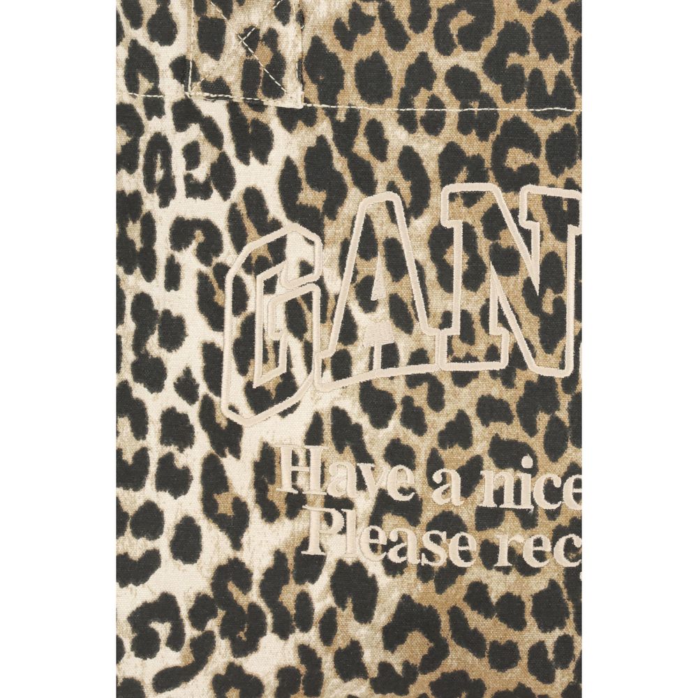 Ganni Tote Tasche mit Leopardenmuster
