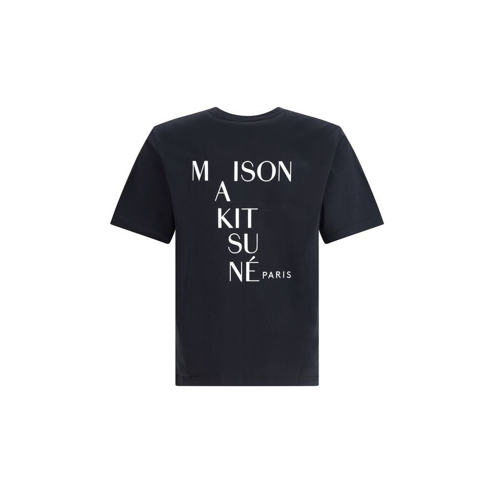 Maison Kitsuné T-Shirt aus Baumwolle mit Logoaufnäher