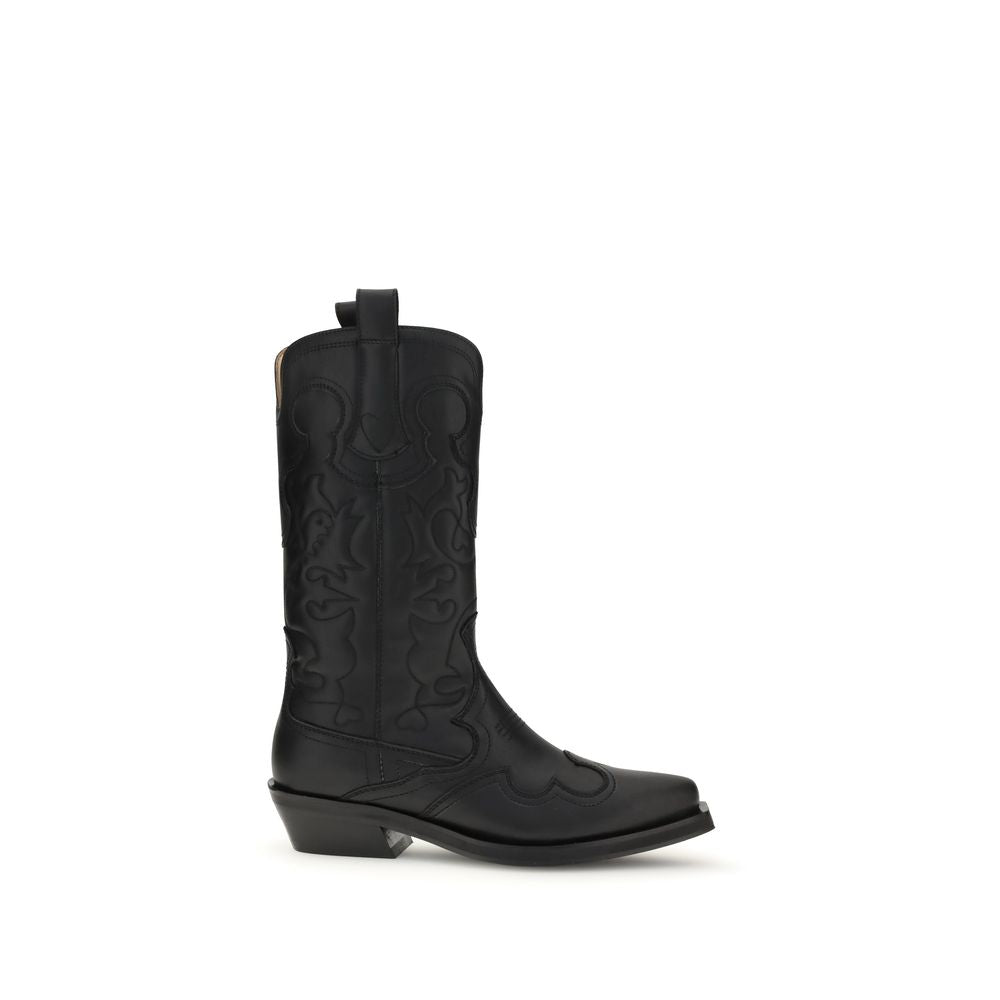 Ganni Bestickte Westernstiefel