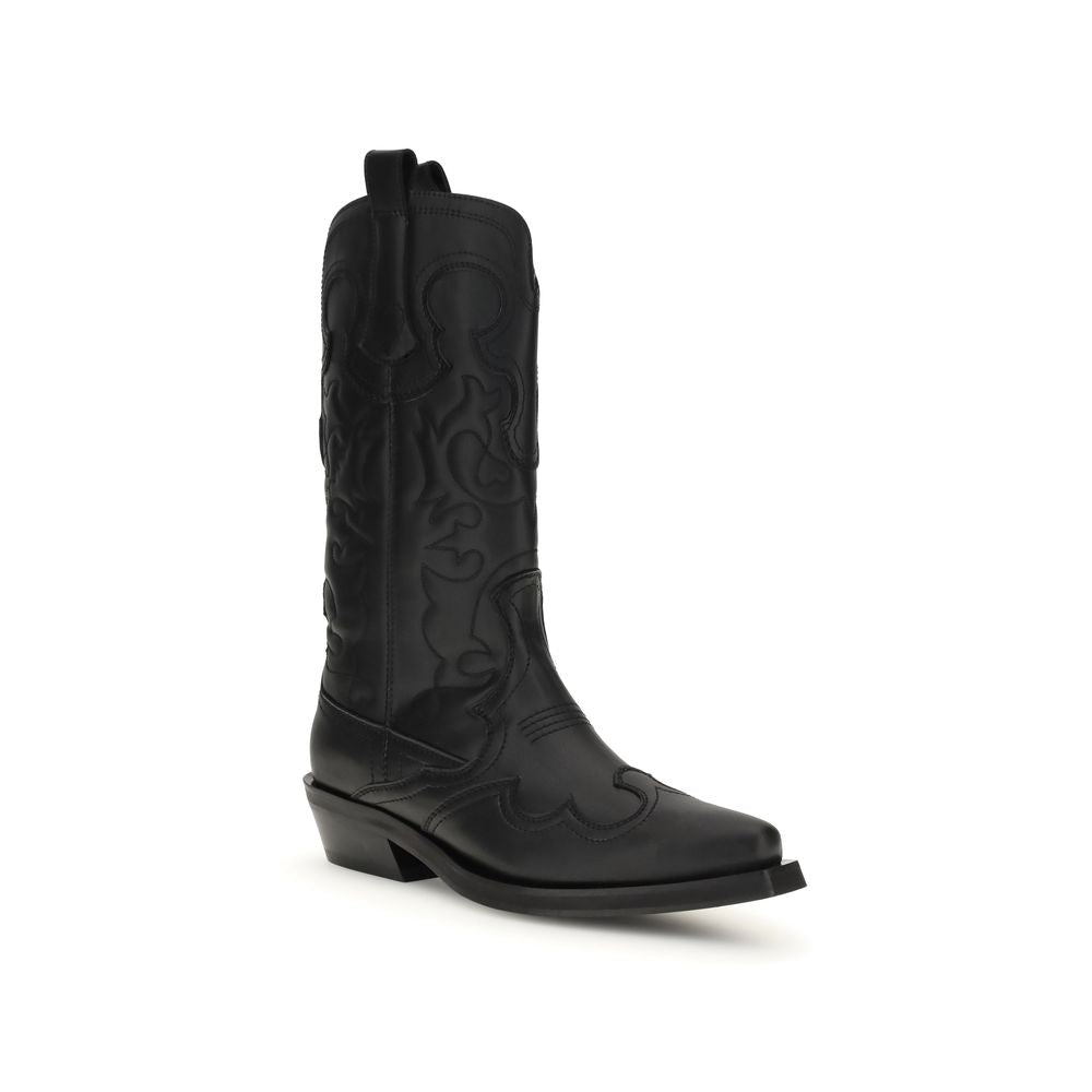 Ganni Bestickte Westernstiefel