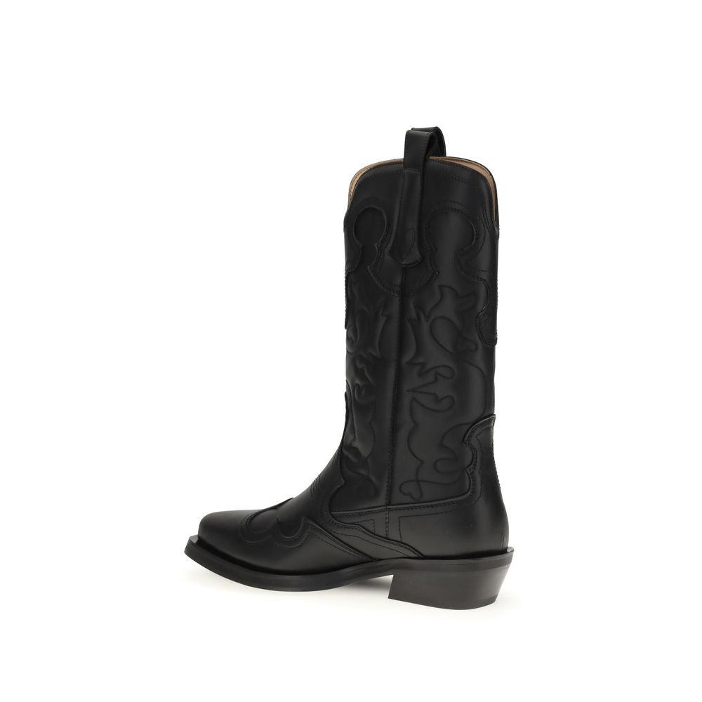 Ganni Bestickte Westernstiefel