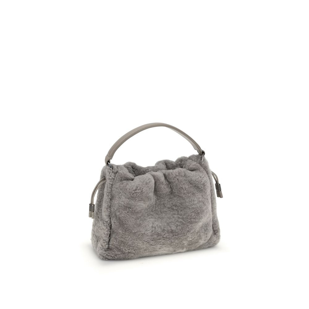Brunello Cucinelli Kleine Mellow-Umhängetasche aus Shearling