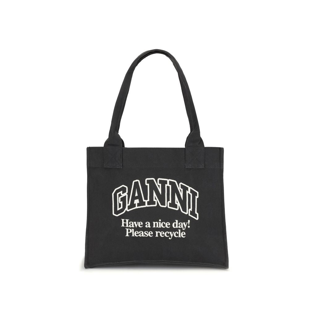 Ganni Logo Canvas Tragetasche