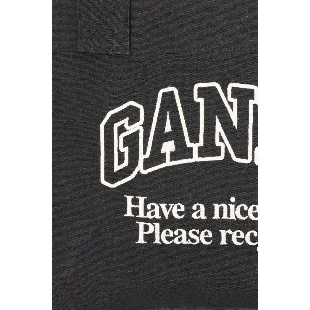 Ganni Logo Canvas Tragetasche