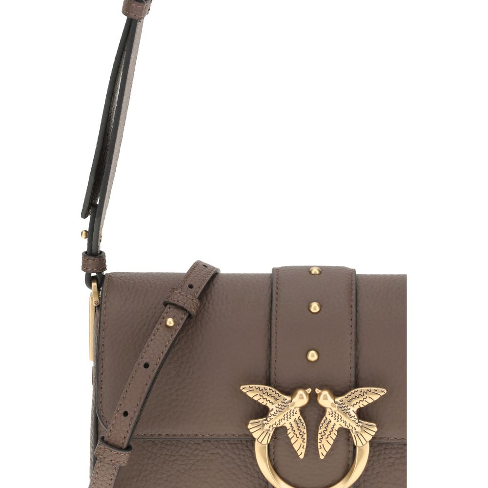 PINKO Schultertasche aus Kalbshaut Bos Taurus in Braun
