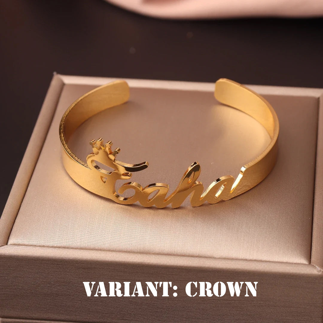 Luxus Personalisiertes Namensarmband – Einzigartig handgefertigtes Bangle in Gold, Silber oder Roségold – Dein individuelles Schmuckstück- perfektes Geschenk