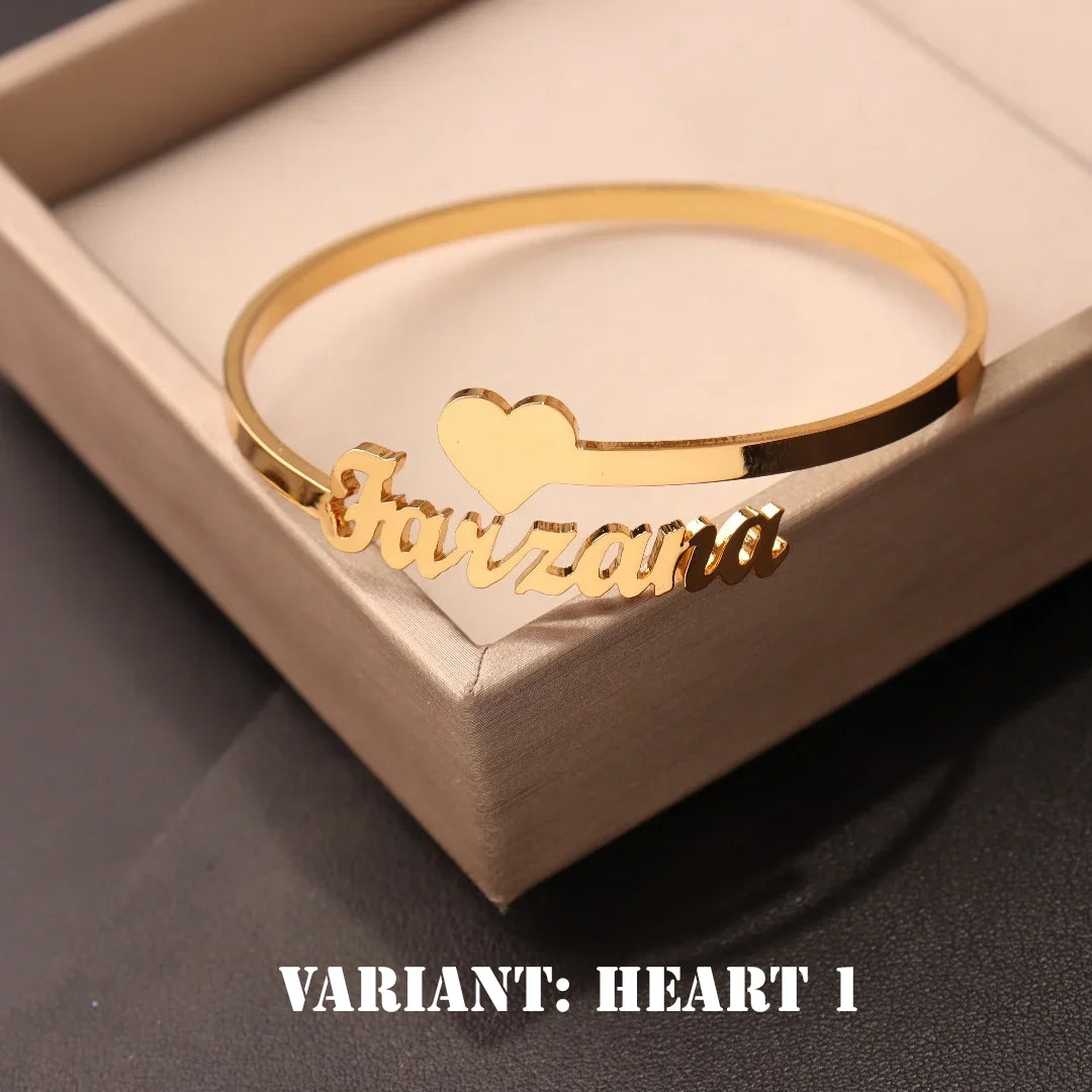 Luxus Personalisiertes Namensarmband – Einzigartig handgefertigtes Bangle in Gold, Silber oder Roségold – Dein individuelles Schmuckstück- perfektes Geschenk