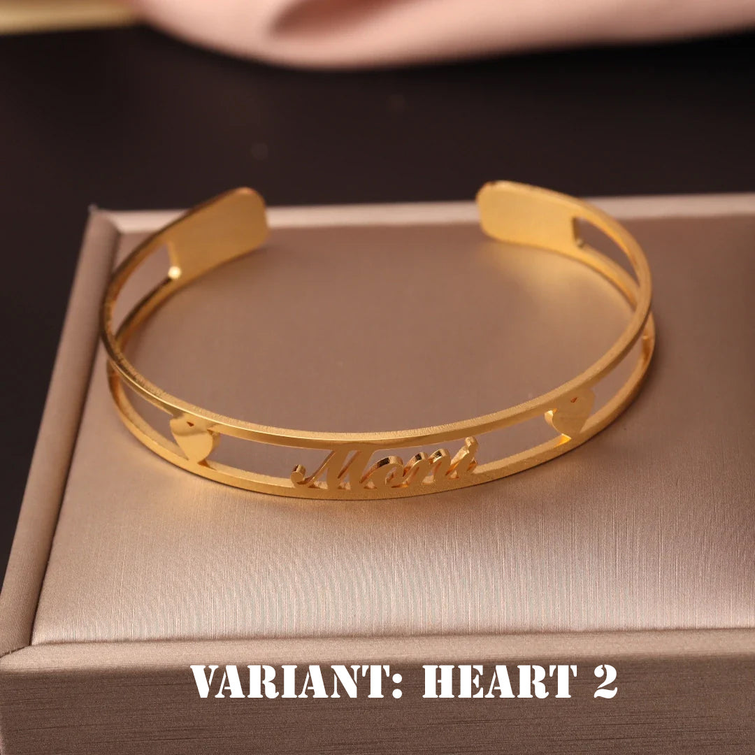 Luxus Personalisiertes Namensarmband – Einzigartig handgefertigtes Bangle in Gold, Silber oder Roségold – Dein individuelles Schmuckstück- perfektes Geschenk