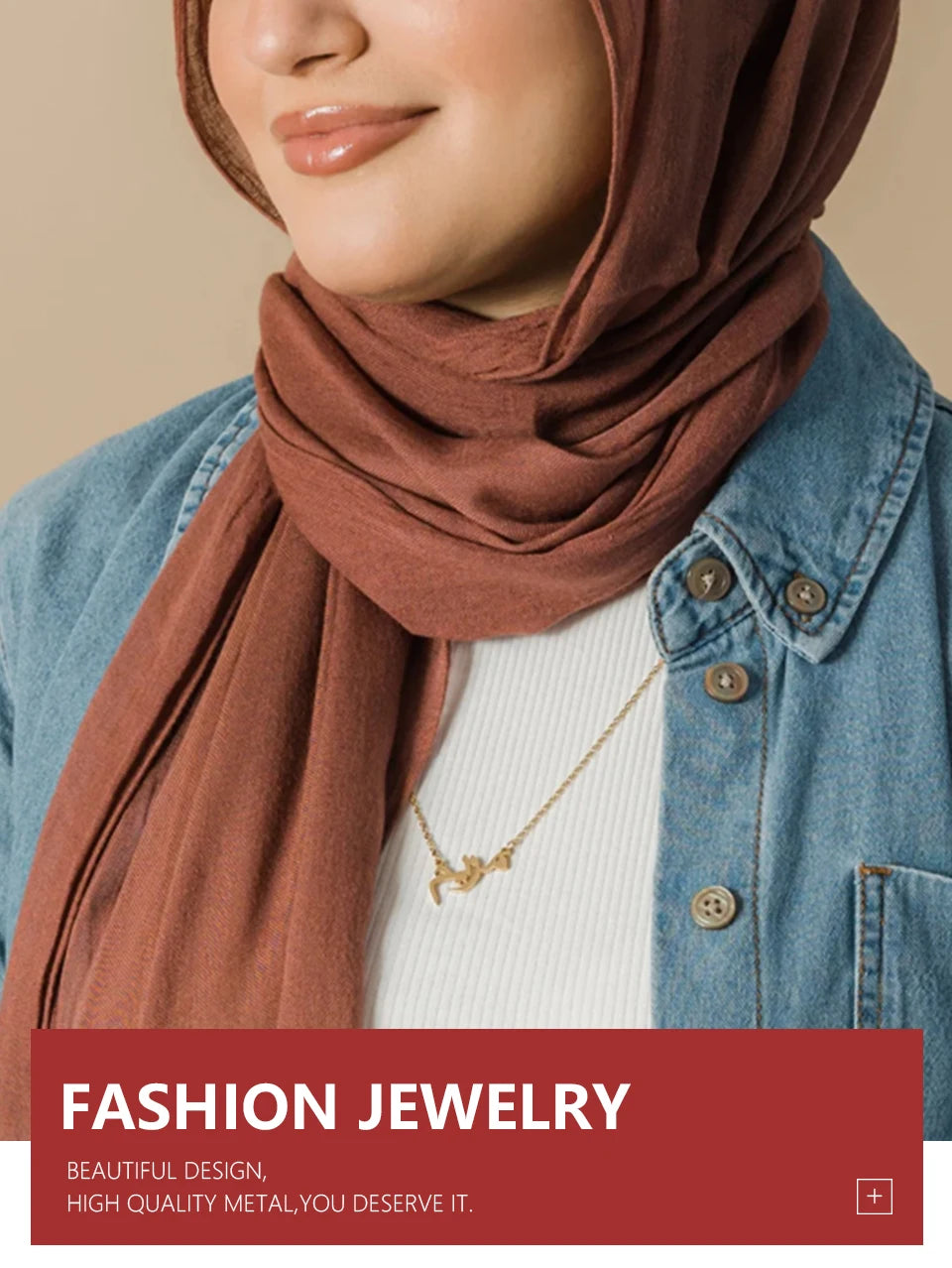 Lemegeton Customized Arabic Name Necklace Personalised Pendant Stainless Steel Jewelry for Women Girls Custom Islamic Eid Gifts