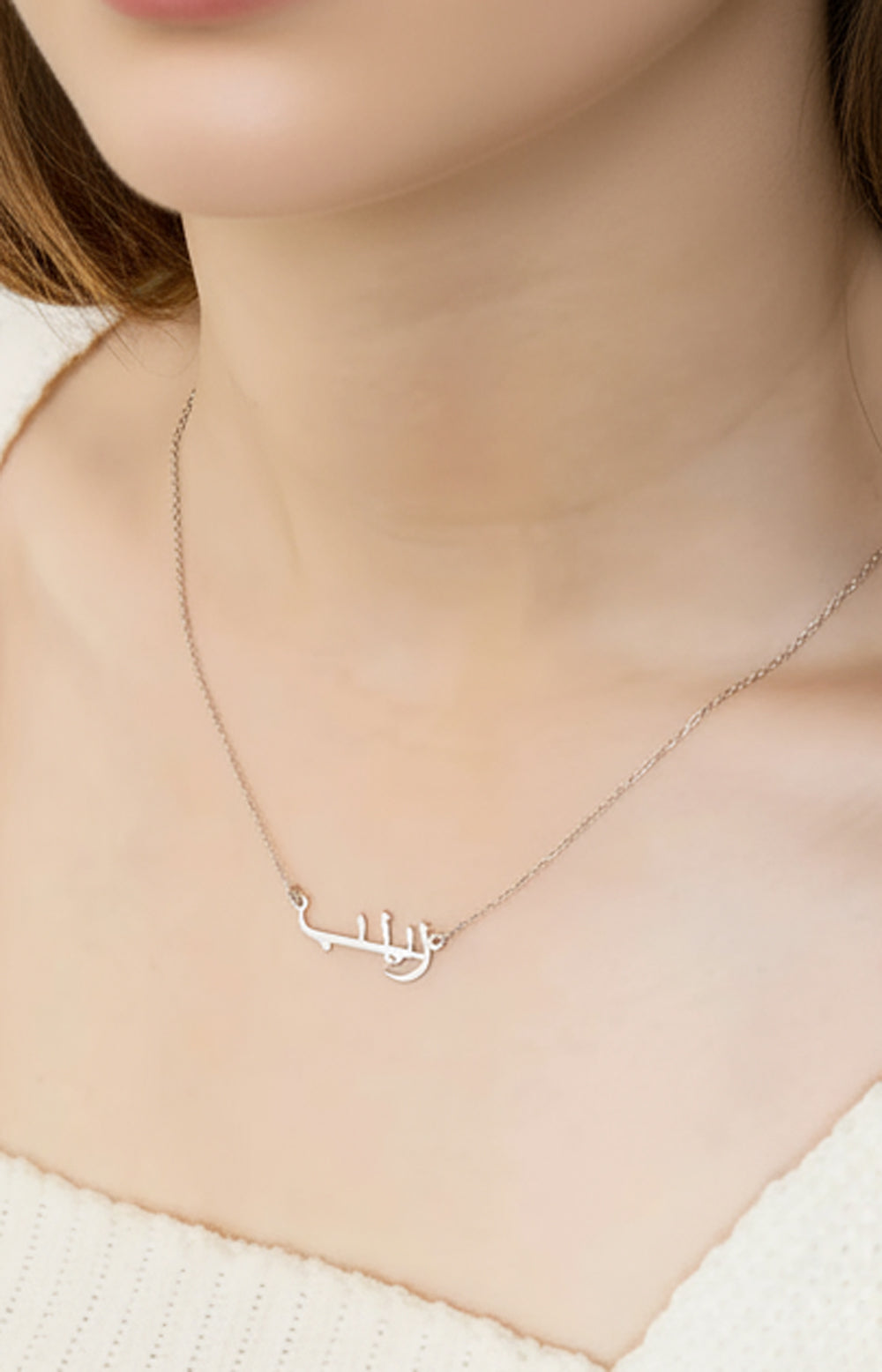 Customized Arabic Name Necklace Stainless Steel Nameplate Pendant Ethnic Necklace for Women