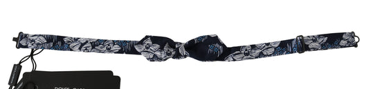 Dolce & Gabbana Marineblaue florale schlanke verstellbare Hals Papillon Männer Fliege