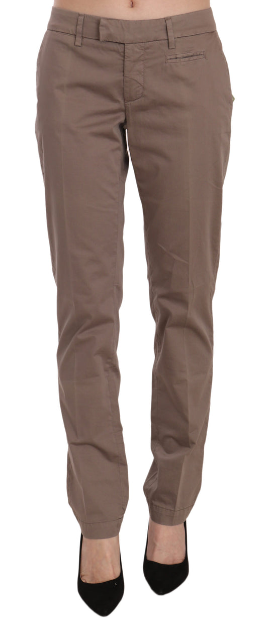 Dondup Braun Niedrig taillierte, gerade geschnittene Hosenhose