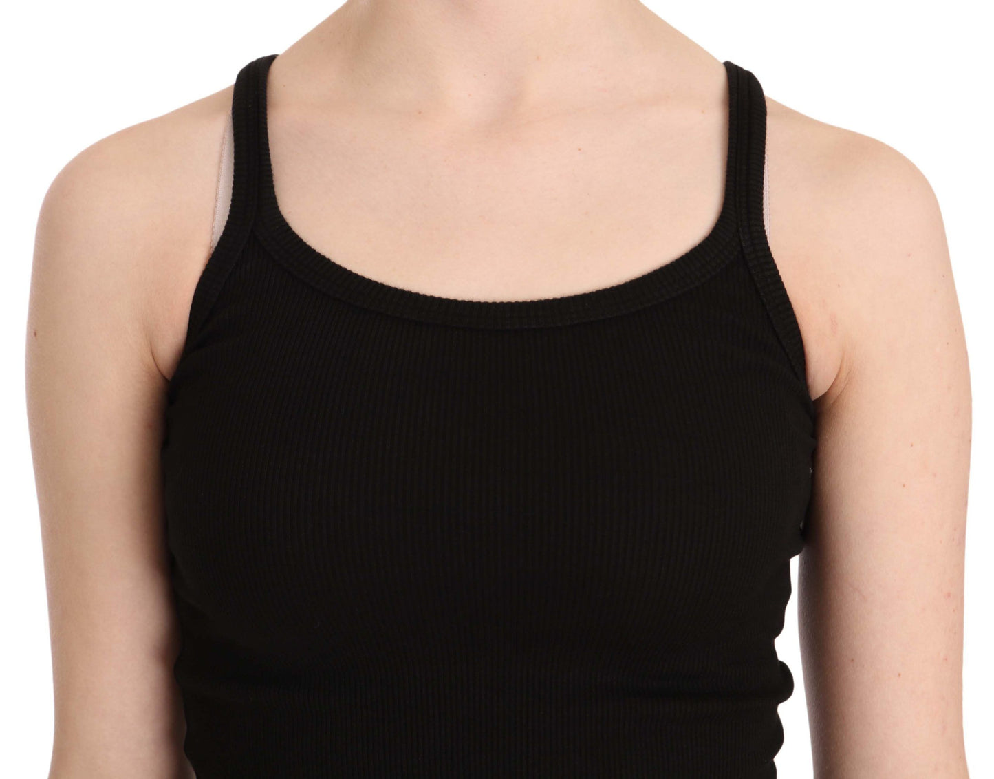 PINK MEMORIES Schwarze ärmellose Spaghetti-Träger-Bluse