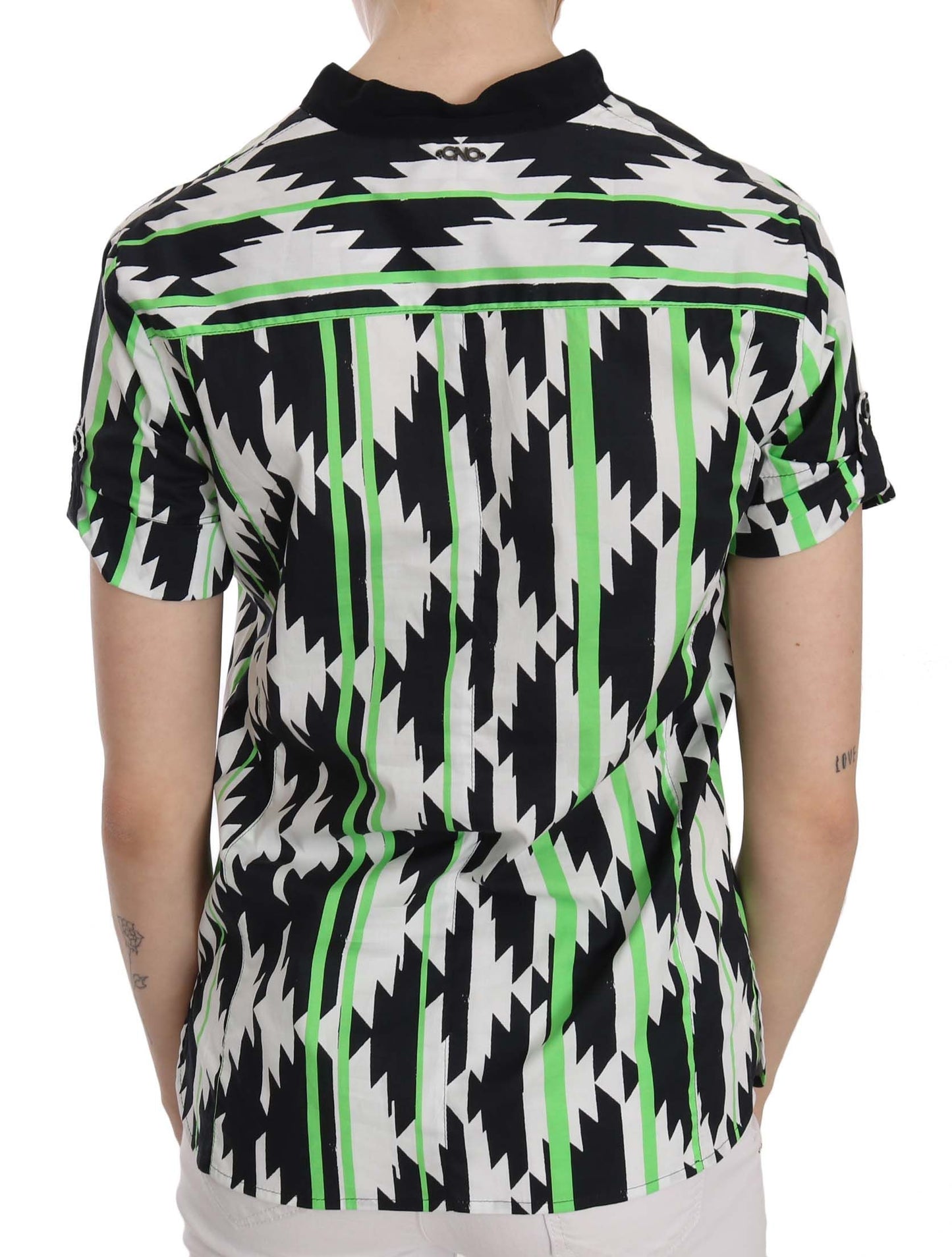 Costume National Mehrfarbiges tief ausgeschnittenes Blusentop