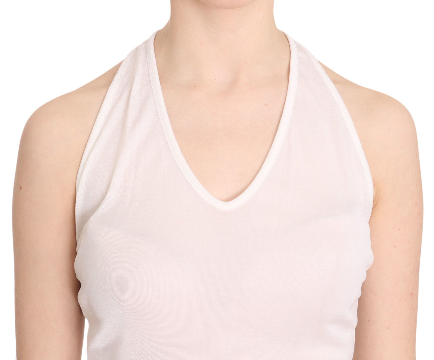 GF Ferre Weißer Halter Baumwolle ärmelloses lässiges Tank Top Bluse