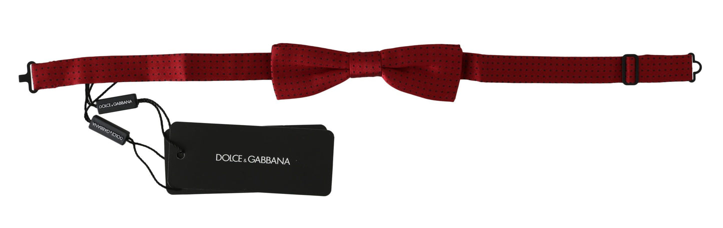 Dolce & Gabbana Rot gepunktete Seiden-Papillonfliege mit verstellbarem Hals