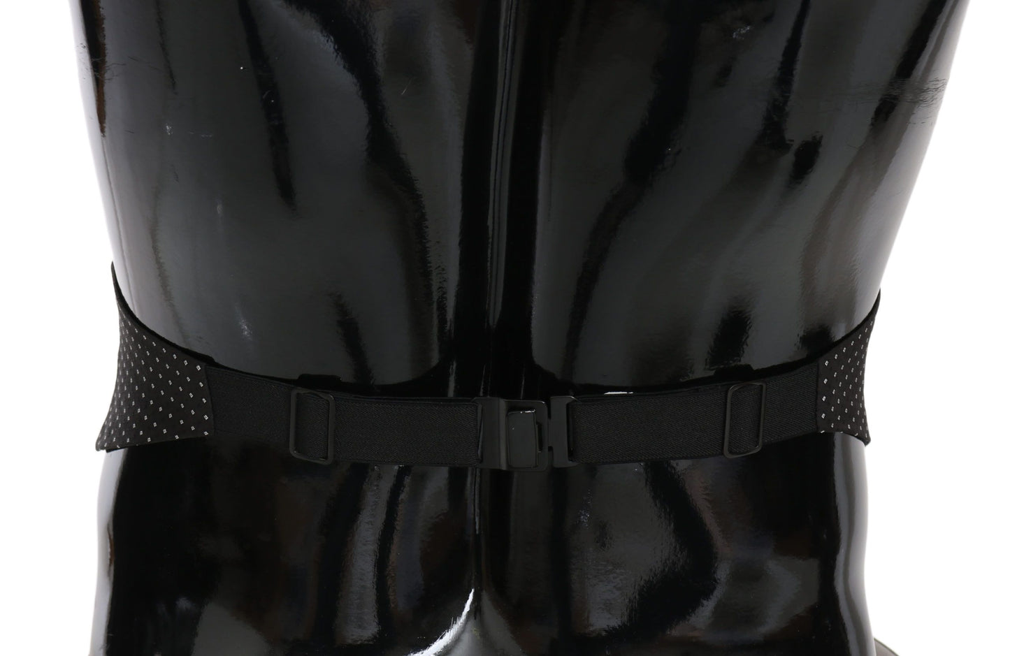 Dolce & Gabbana Schwarzer gepunkteter Taillengürtel Seidenkummerbund