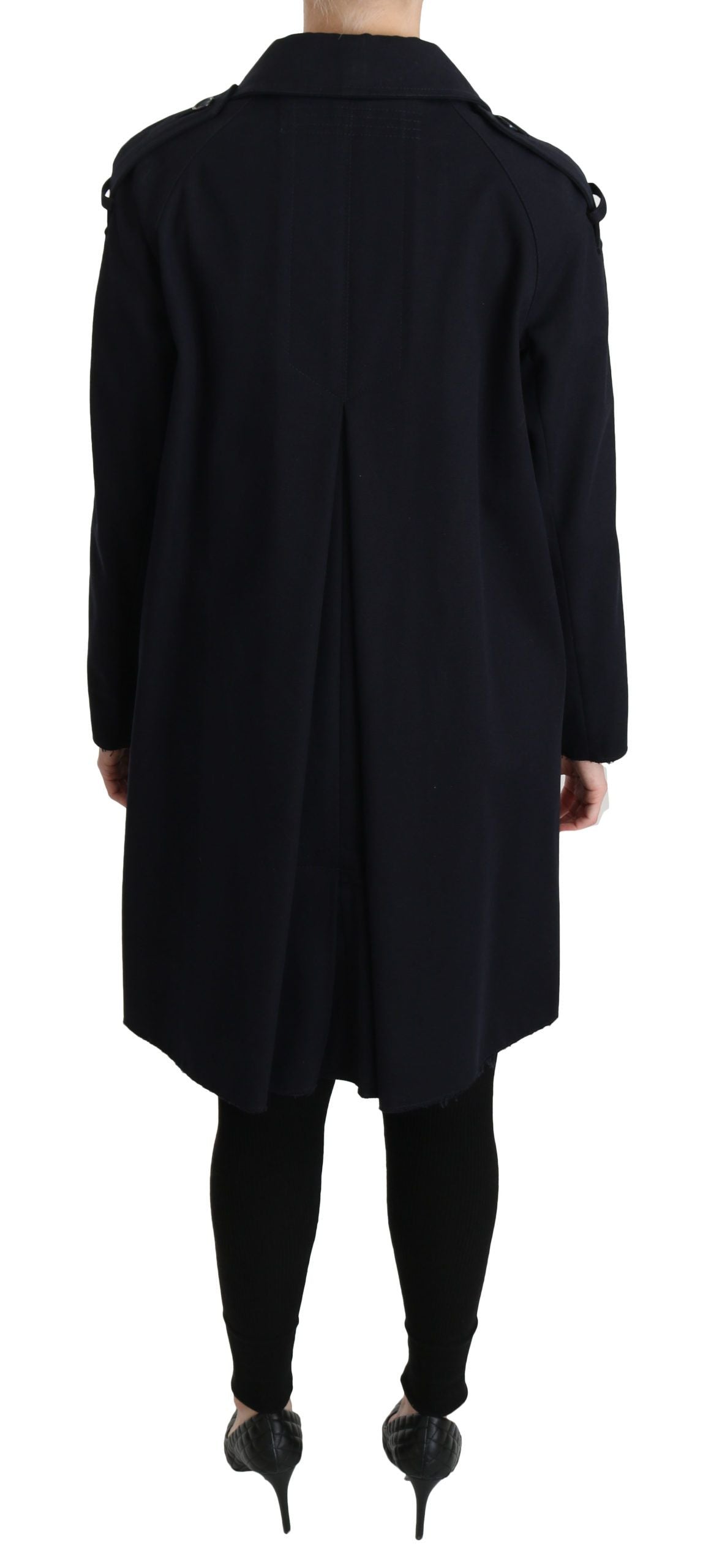 Dolce & Gabbana Mantel Blau Baumwolle Frauen Trenchcoat