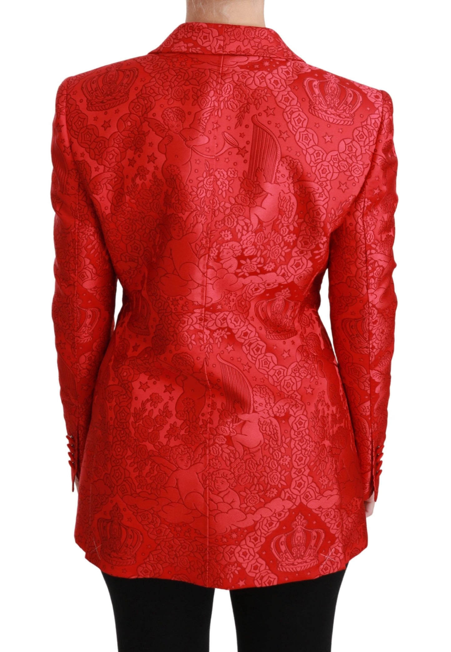 Dolce & Gabbana Roter geblümter Engel Blazermantel Jacke