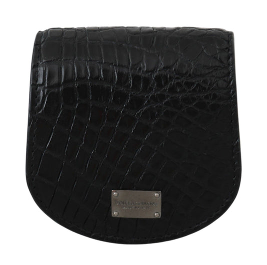 Dolce & Gabbana Schwarzes exotisches Skin Taschenkondom Etui Halter