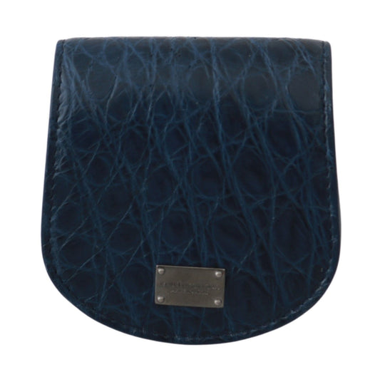 Dolce & Gabbana Blauer Taschenhalter Geldbörse Blau Exotische Haut Kondom Etui