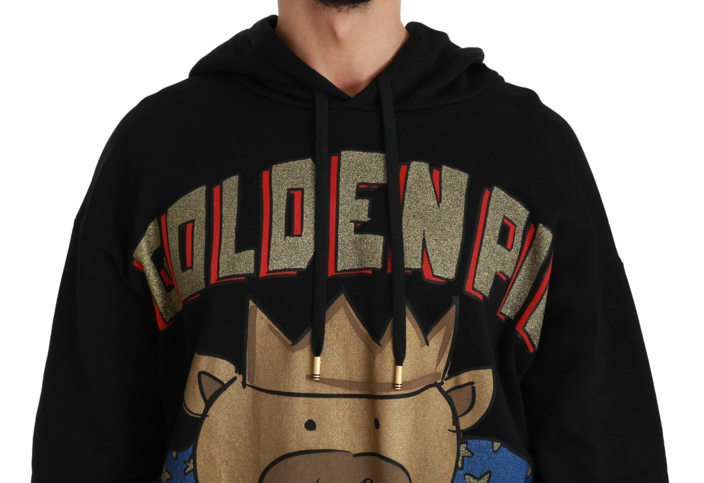 Dolce & Gabbana Schwarzer Pullover Schwein des Jahres mit Kapuze