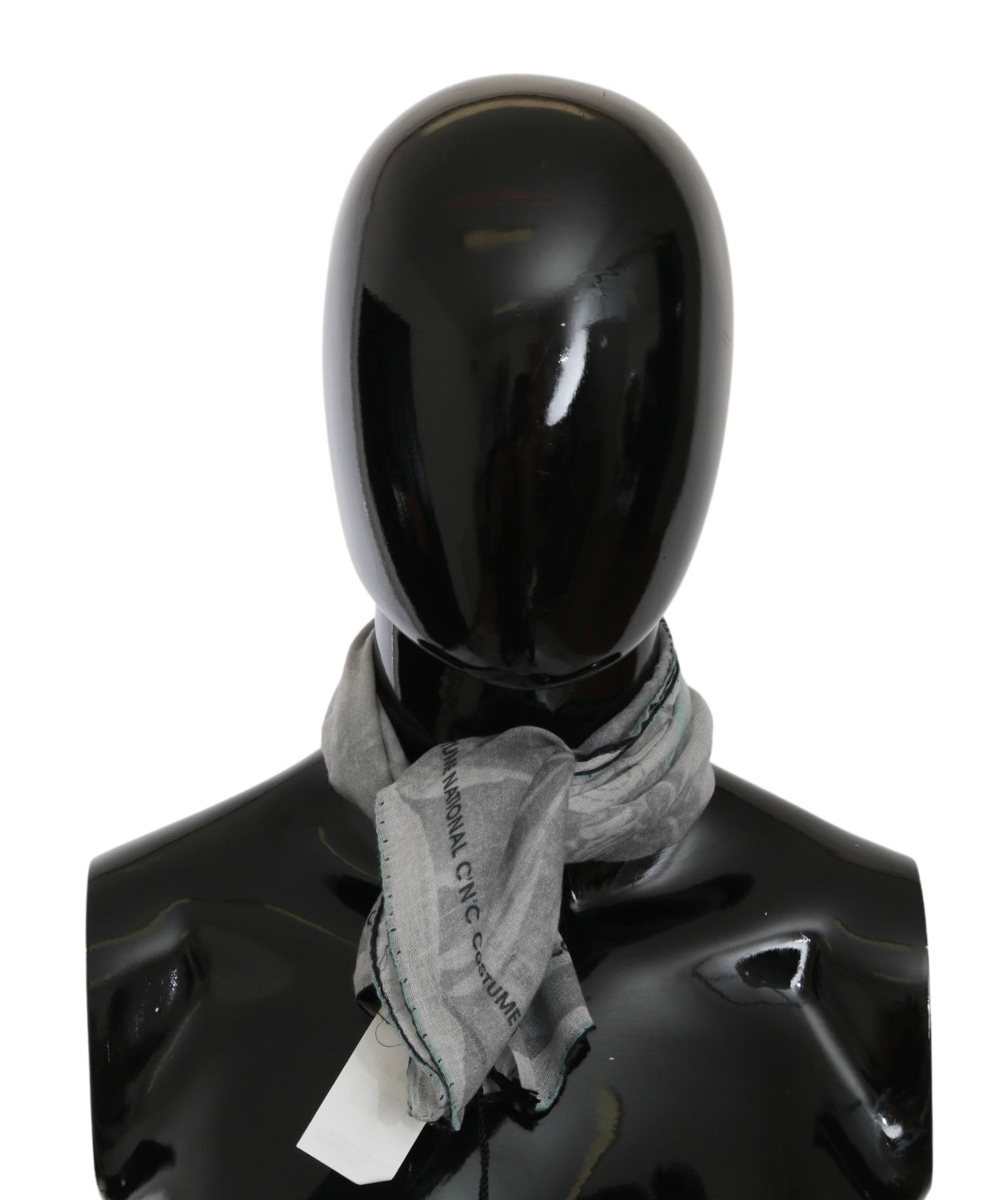 Costume National Grauer Seidenschal Foulard Wickelschal