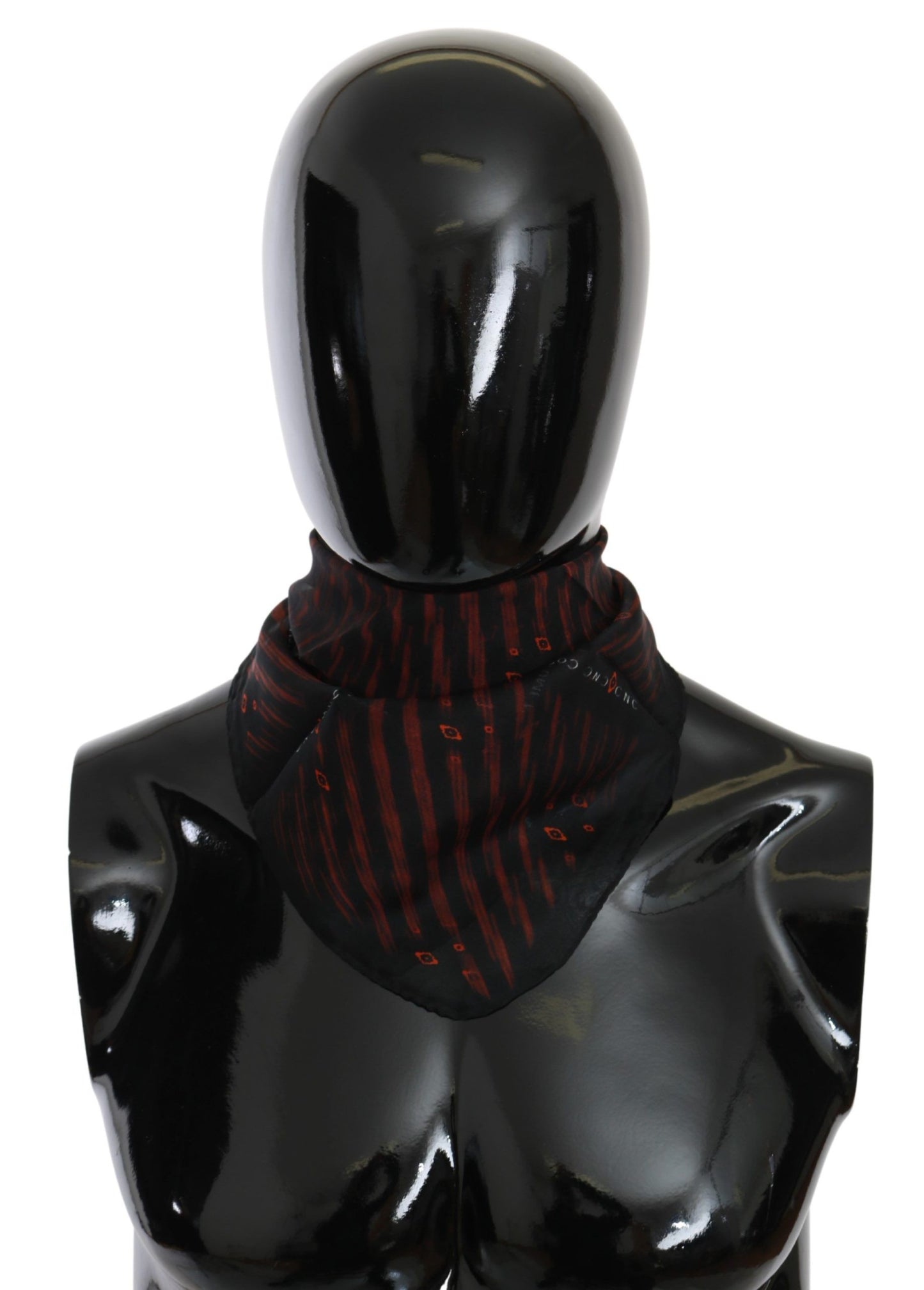 Costume National Schwarz Orange 100% Seide Markenschal