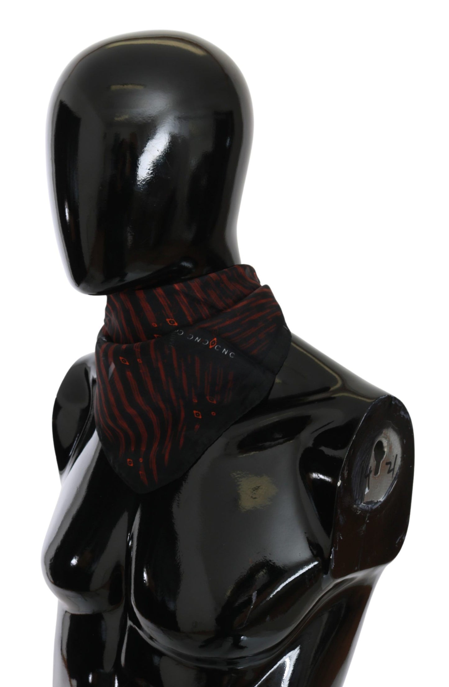 Costume National Schwarz Orange 100% Seide Markenschal