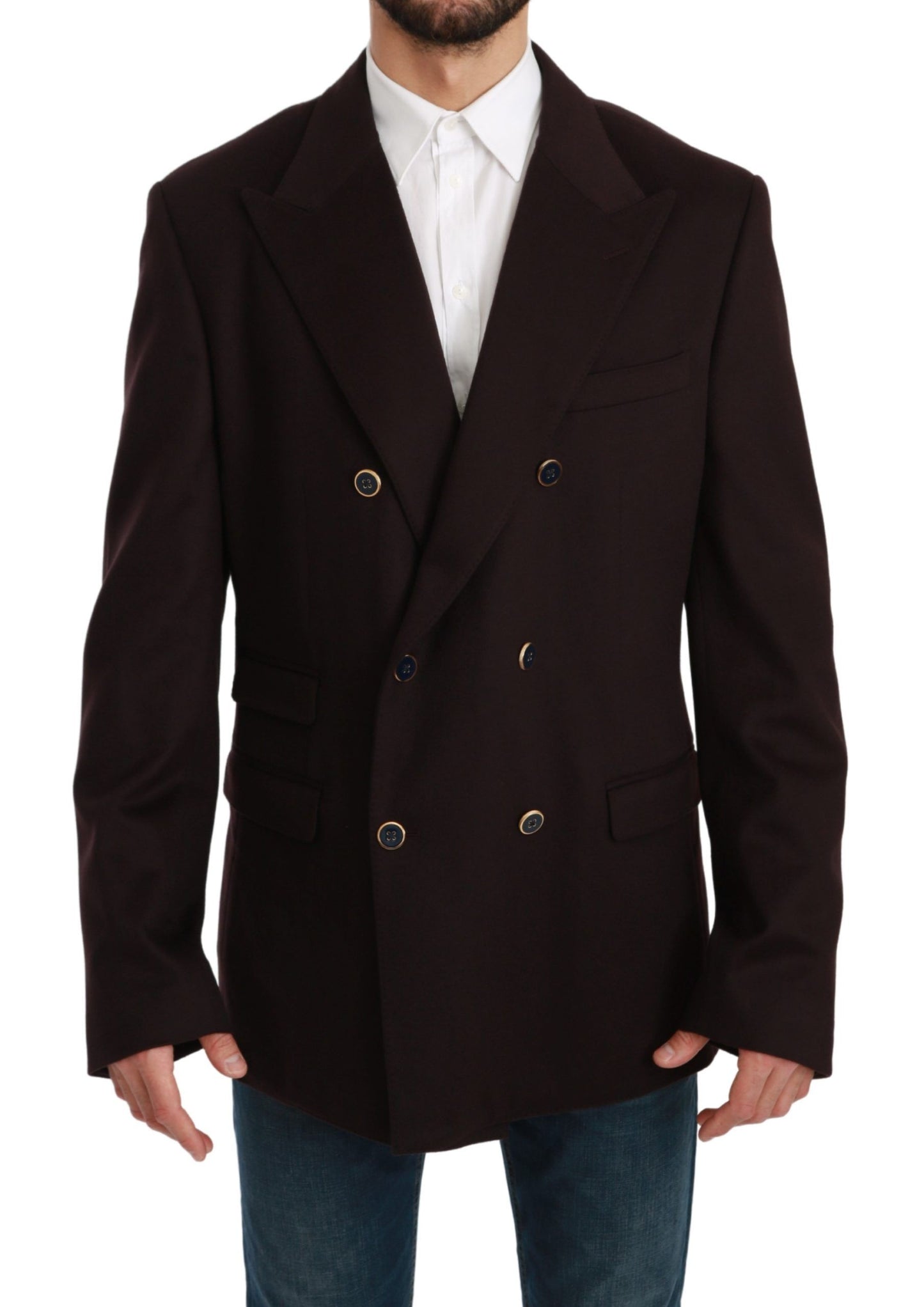 Dolce & Gabbana Bordeauxfarbener Kaschmirmantel TAORMINA Blazer
