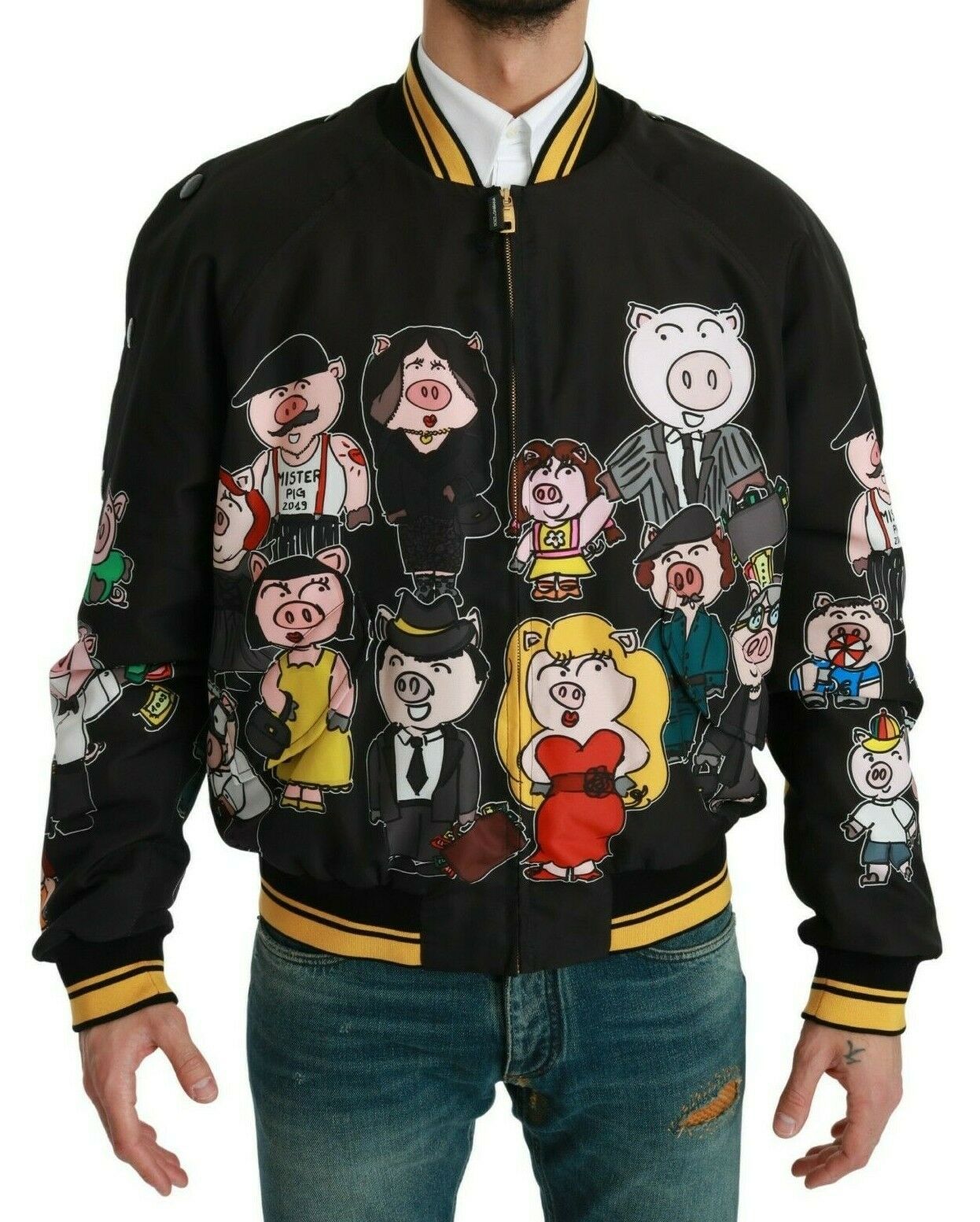Dolce & Gabbana Schwarze YEAR OF THE PIG Bomberjacke