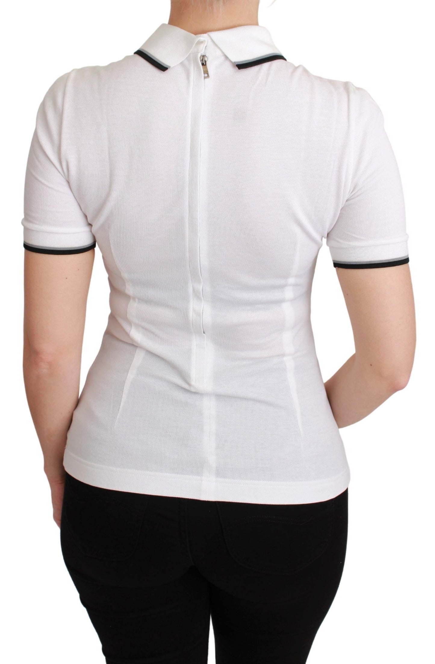 Dolce & Gabbana Weißes Baumwoll-Polo-T-Shirt #dgfamily