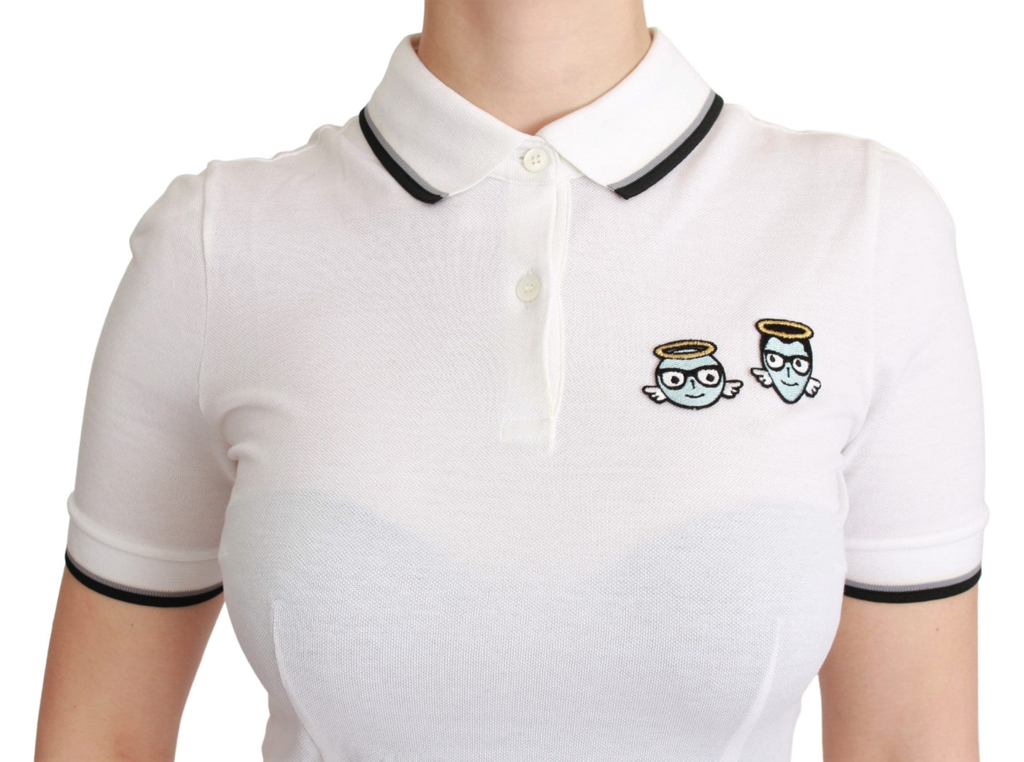 Dolce & Gabbana Weißes Baumwoll-Polo-T-Shirt #dgfamily