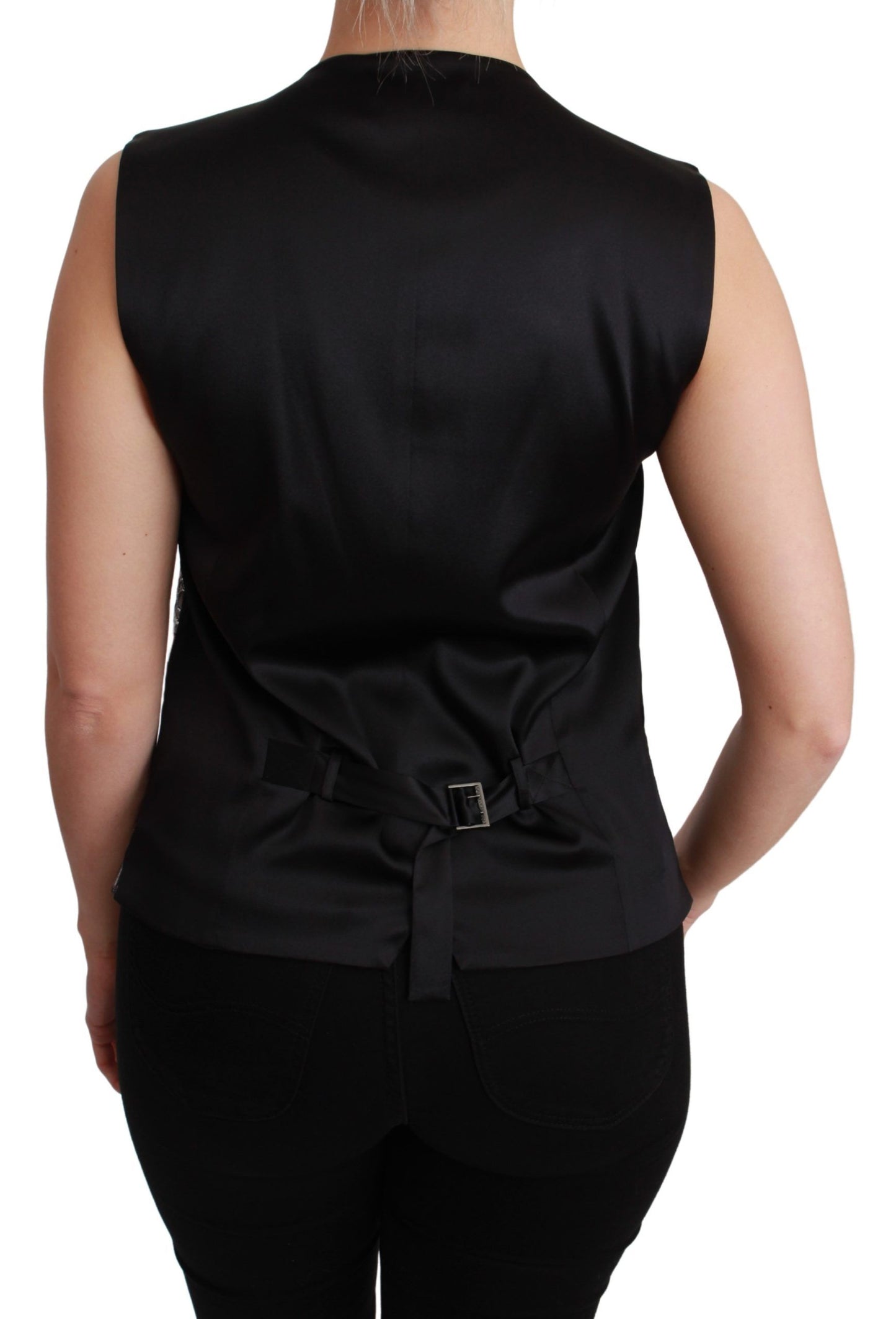 Dolce & Gabbana Ärmelloses Top aus Silberbrokat