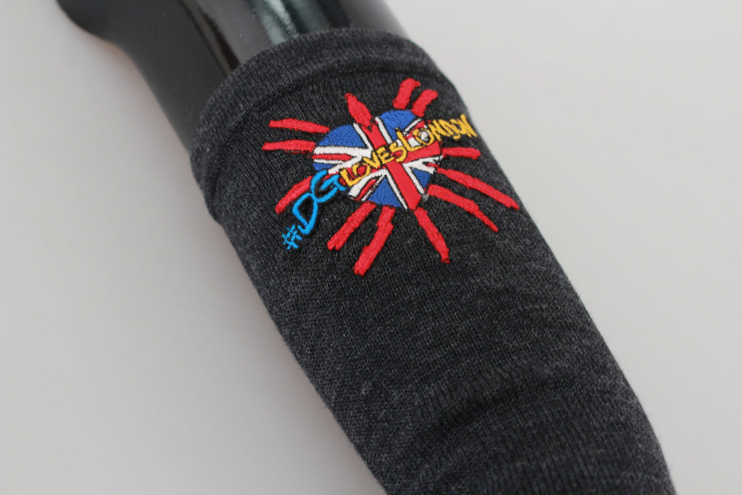 Dolce & Gabbana Graue #DGLovesLondon Bestickte Schurwollhandschuhe