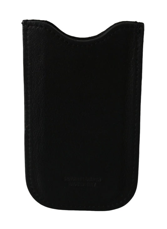 John Galliano Schwarzes Leder Multifunktionale Männer ID Bill Kartenhalter Brieftasche