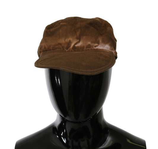 Costume National Brauner Newsboy Beret Cabbie Fedora Hut