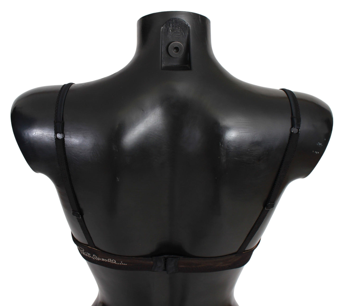 Roberto Cavalli Schwarzer Leopard Nylon Push Up BH Unterwäsche