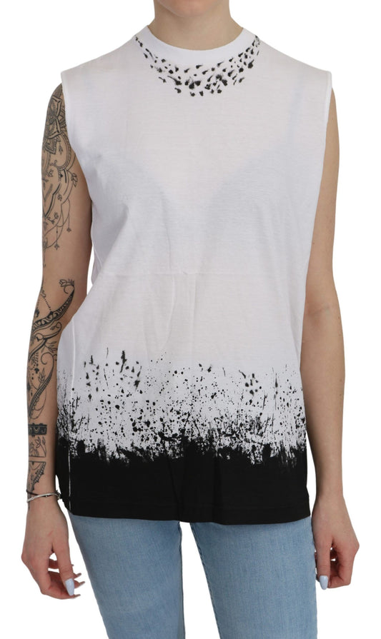 Dsquared² Weißes ärmelloses T-Shirt Tank Top aus Baumwolle