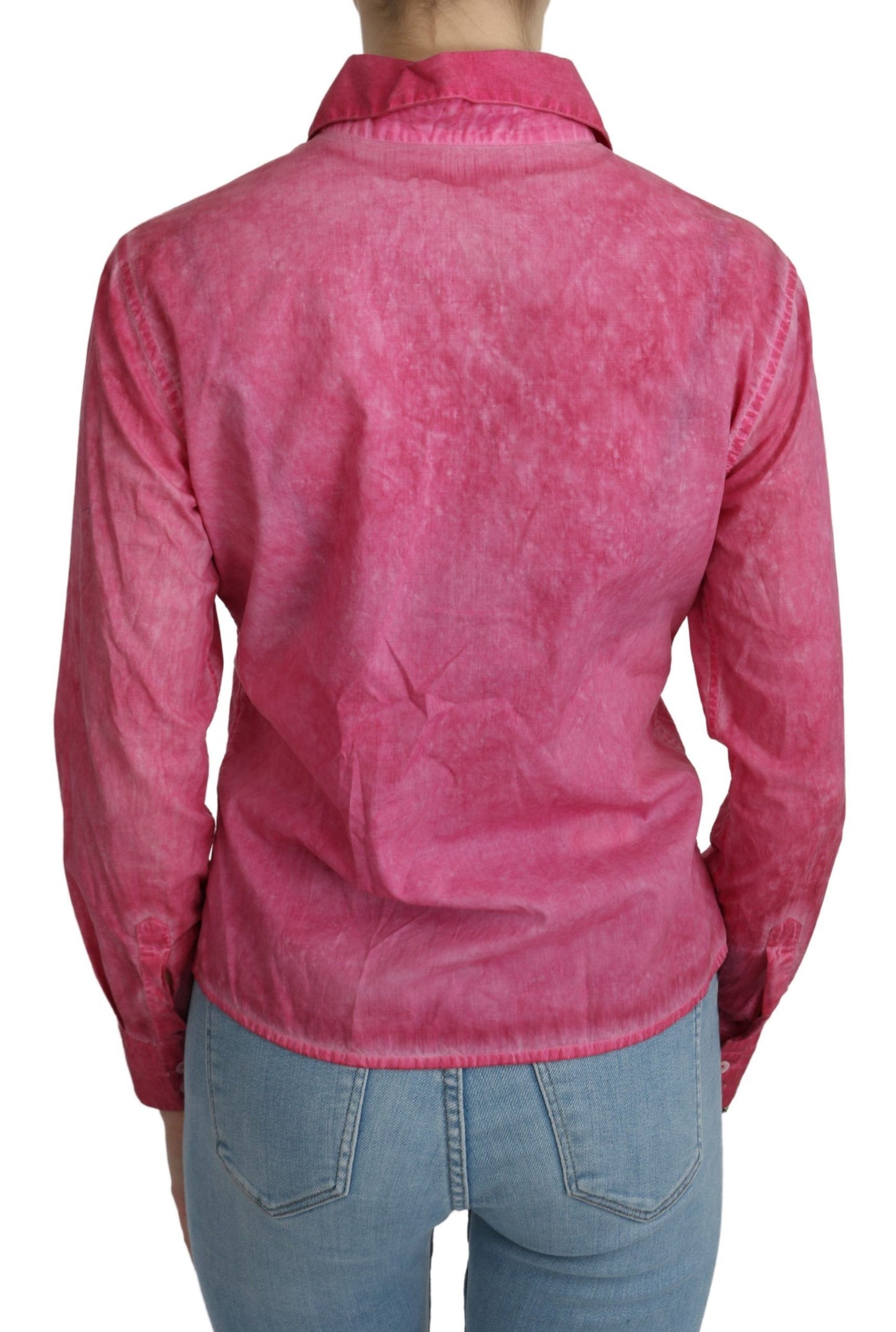 Ermanno Scervino Rosa Hemd mit langen Ärmeln und Kragen Bluse Top