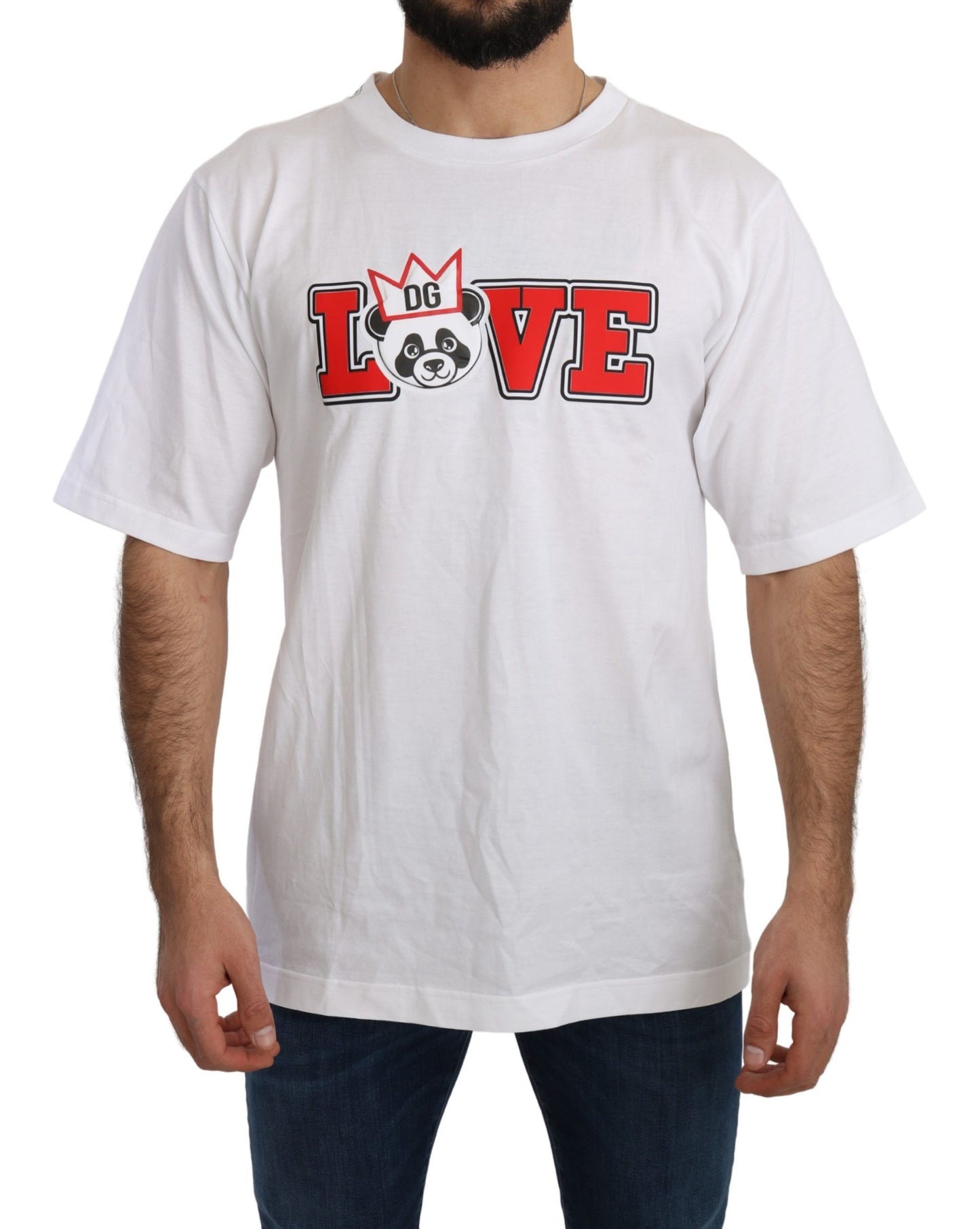 Dolce & Gabbana Weißes Love Panda Print Top T-shirt