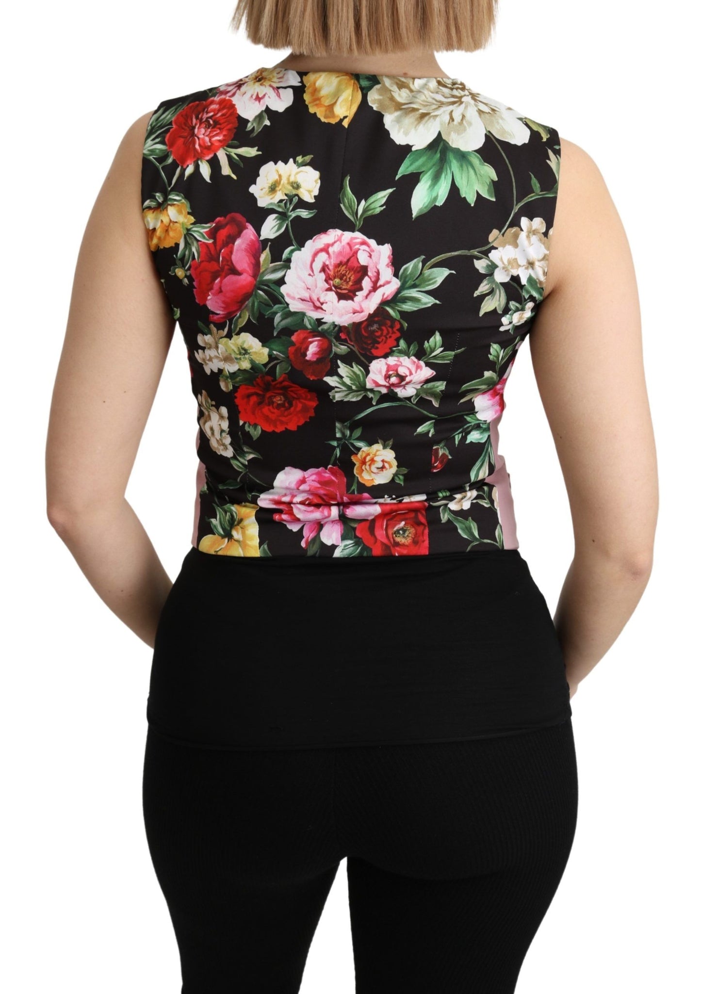 Dolce & Gabbana Rosa ärmellose Weste Weste Baumwolle Top
