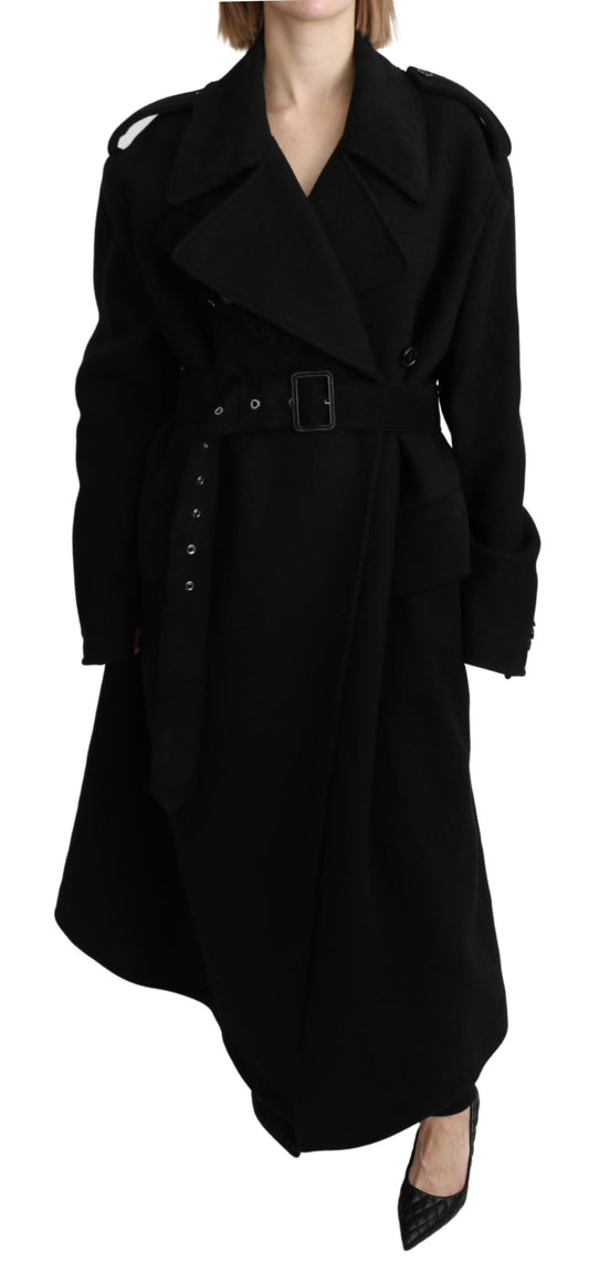 Dolce & Gabbana Schurwolle Schwarzer Blazer Trenchcoat Jacke