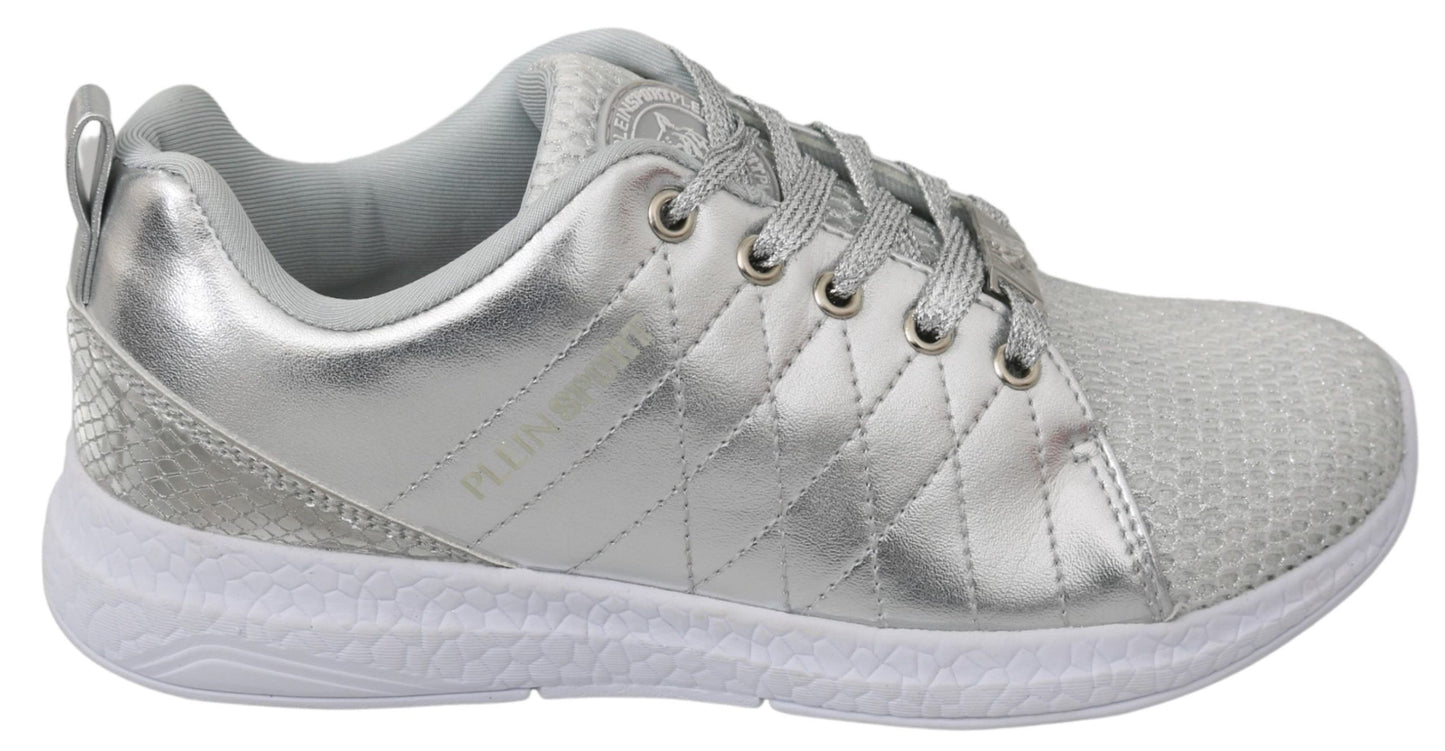 Philipp Plein Gisella Silber Polyester Turnschuhe Schuhe