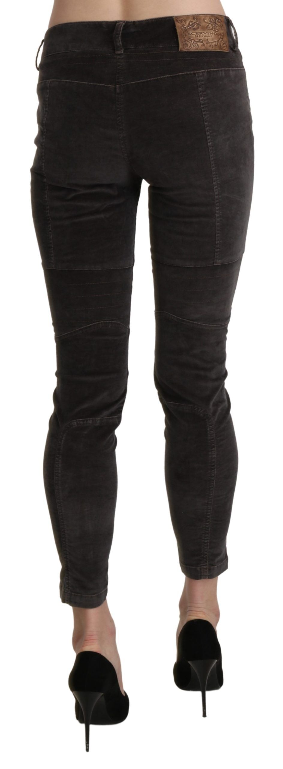 Ermanno Scervino Braune Samt-Capri-Hose aus Baumwolle